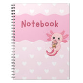 Niedliches Axolotl Drinking Bubble Tee Notebook Notizblock (Vorderseite)
