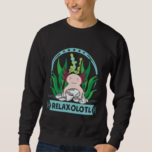 Niedliches Axolotl Entspannung Amphibia Salamander Sweatshirt (Vorderseite)