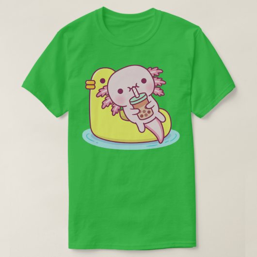 Niedliches Axolotl g auf Duckpool Float Drink Blas T-Shirt (Design vorne)