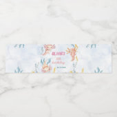 Niedliches Axolotl Girl Geburtstagswasser-Flasche Wasserflaschenetikett (Einzelnes Label)