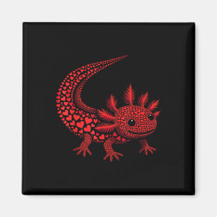 Niedliches Axolotl Heart Kids Mens Womens Valentin Magnet