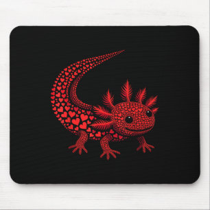 Niedliches Axolotl Heart Kids Mens Womens Valentin Mousepad