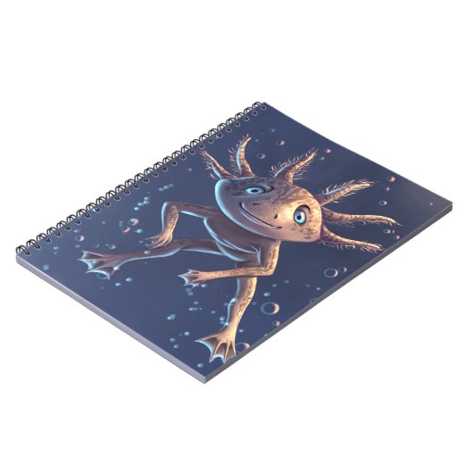 Niedliches Axolotl im Wasser Notizblock (Linke Seite)