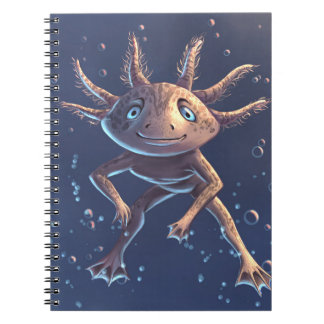 Niedliches Axolotl im Wasser Notizblock
