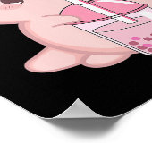 Niedliches Axolotl Japanisches Erdbeeren Milch Ani Poster (Ecke)