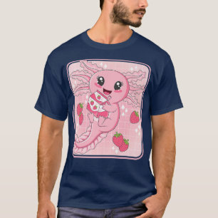 Niedliches Axolotl Japanisches Erdbeeren Milch Ani T-Shirt