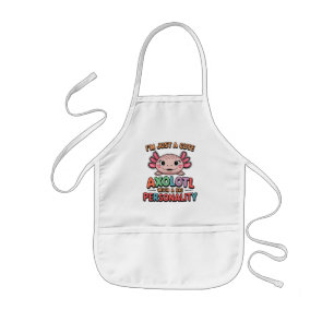 Niedliches Axolotl lustiges Sprichwort bunt Design Kinderschürze