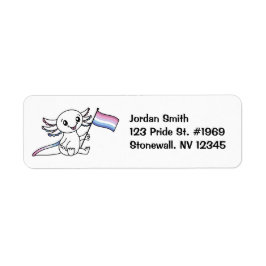 Niedliches Axolotl mit Bigender-Pride-Flag LGBTQ+