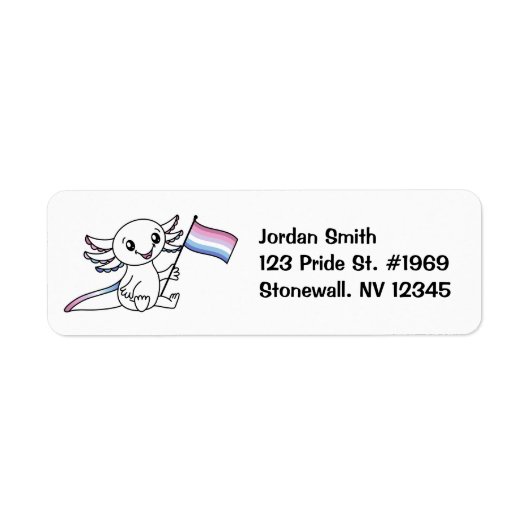 Niedliches Axolotl mit Bigender-Pride-Flag LGBTQ+ (Vorne)