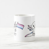 Niedliches Axolotl mit Bigender-Pride-Flag LGBTQ+ Kaffeetasse (Mittel)