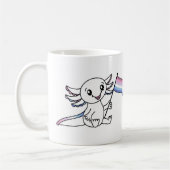 Niedliches Axolotl mit Bigender-Pride-Flag LGBTQ+ Kaffeetasse (Links)