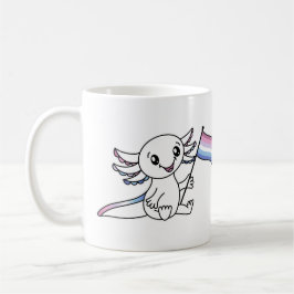 Niedliches Axolotl mit Bigender-Pride-Flag LGBTQ+ Kaffeetasse