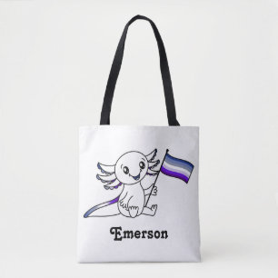 Niedliches Axolotl mit dem Butch Lesbian Pride Fla Tasche
