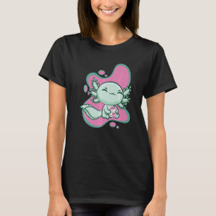 Niedliches Axolotl mit Erdbeermilch und Bubble Tee