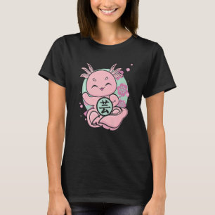 Niedliches Axolotl mit Kanji und japanischer Ästhe T-Shirt