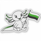 Niedliches Axolotl mit Neutrois-Pride-Flag LGBTQ+ Aufkleber (Vorderseite)