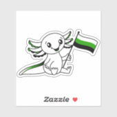 Niedliches Axolotl mit Neutrois-Pride-Flag LGBTQ+ Aufkleber (Blatt)