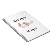 niedliches axolotl Notebook, denken Sie glücklich  Notizblock (Rechte Seite)