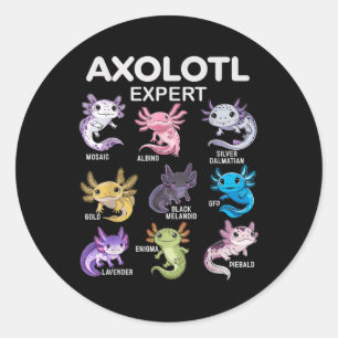 Niedliches Axolotl-T-Shirt für Jungen und Mädchen Runder Aufkleber