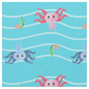 Niedliches Axolotl unter Wasser Stoff