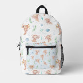 Niedliches Axolotmuster Monogramm Bedruckter Rucksack (Vorderseite)