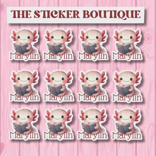 Niedliches Axolotname Reading Sticker Pack
