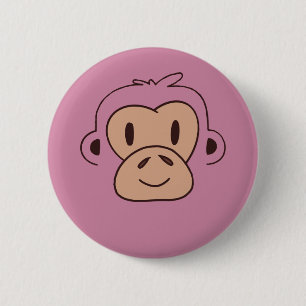 Niedliches Baby-Affen-Gesicht Button