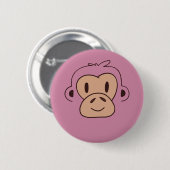 Niedliches Baby-Affen-Gesicht Button (Vorne & Hinten)