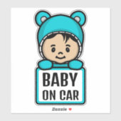 Niedliches Baby an Bord/Baby auf dem Aufkleber (Blatt)