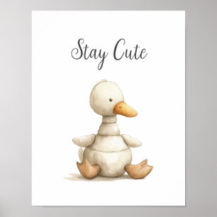 Niedliches Baby Animal Duck Bleibe Niedliches Kind Poster