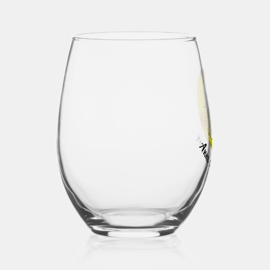 niedliches Baby auf Mond Babydusche (Name) Trinkbe Weinglas Ohne Stiel (Rechts)