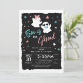 Niedliches Baby aus Boo-y oder Ghoul Gender Reveal Einladung (Stehend Vorderseite)