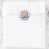 Niedliches Baby Australien Wombat Cartoon Illustra Runder Aufkleber (Tasche)