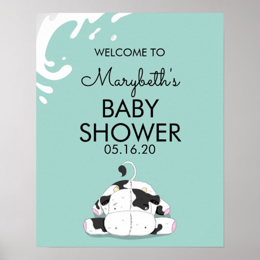Niedliches Baby Baby Dusche Begrüßungszeichen Poster (Vorne)