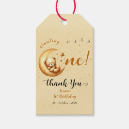 Niedliches Baby Bären schlafen auf dem Mond 1. Geb Geschenkanhänger