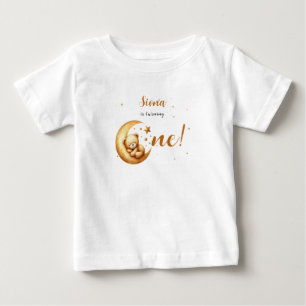 Niedliches Baby Bären schlafen auf dem Mond 1. Geb T-shirt