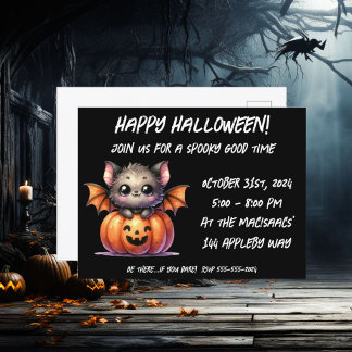 Niedliches Baby Bat Halloween-Party Einladung