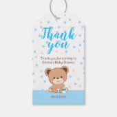Niedliches Baby Bear Danke Tag (blau) Geschenkanhänger (Vorderseite)