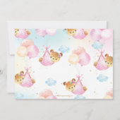 Niedliches Baby Bear Girl Virtual Baby Dusche per Einladung (Rückseite)