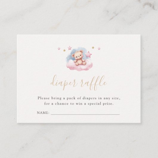 Niedliches Baby Bear Gold Stars Windelwölfe Begleitkarte (Vorderseite)