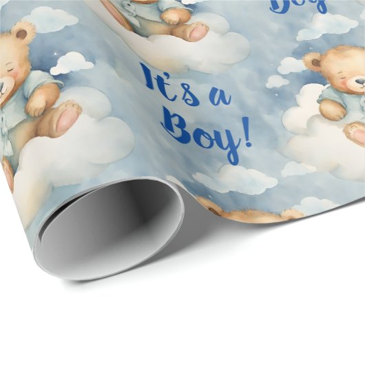 Niedliches Baby Bear mit einer Baby-Dusche Geschenkpapier (Rolleneckpunkt)