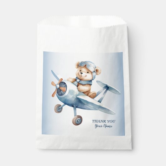 Niedliches Baby Bear Pilot Blue Flugzeug Schöne Geschenktütchen (Vorderseite)