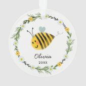 Niedliches Baby Bee Erste Weihnacht Ornament (Rückseite)