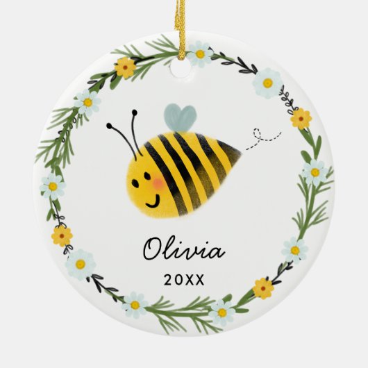 Niedliches Baby Bee Ornament | Babyduschgeschenk (Hinten)