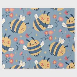 Niedliches Baby Bee Wrapping Paper Geschenkpapier