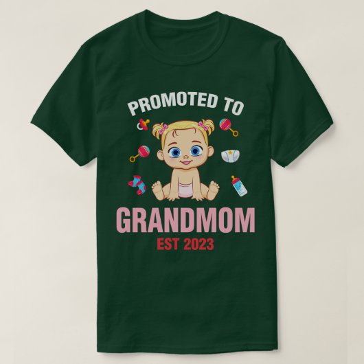 Niedliches Baby befördert zu Großmutter Est 2023 G T-Shirt (Design vorne)