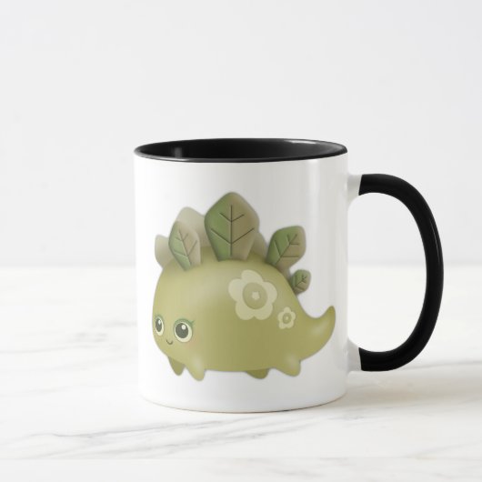 Niedliches Baby belaubter Dino - kawaii Art-Tasse Tasse (Rechts)