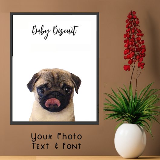 Niedliches Baby Biscuit Mops Portrait Poster