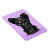 Niedliches Baby Black Panther Cub auf Lila Magnet (Rechte Seite)