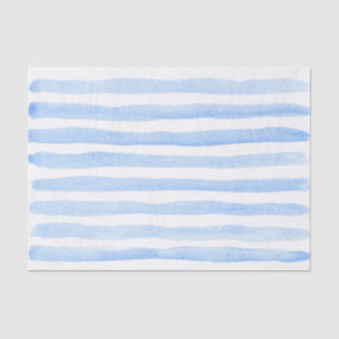 Niedliches Baby Blau und Weiße Wasserfarbe Streife Seidenpapier